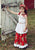 Girls smocked summer red girls top, skirt, bandana and short set--Carousel Wear - 2