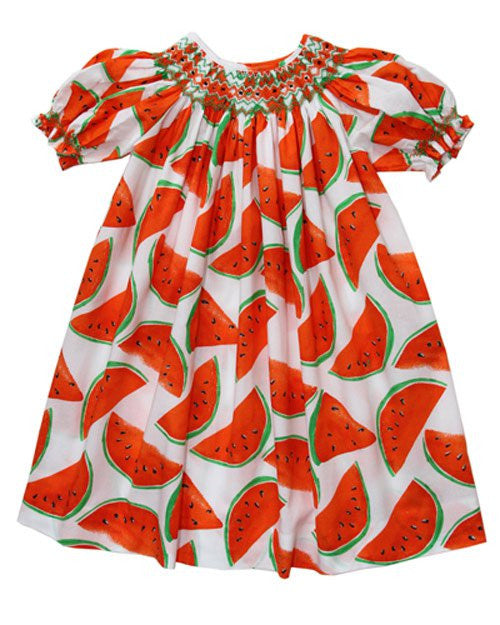 Summer Days Vermillion Watermelon Girls Bishop Dress--Carousel Wear - 2