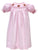 adorable fun pink christmas winter holiday smocked and embroidered bishop dress for girls - cute gingerbread man embroidery design