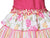 Adorable Fun Pink Spring Easter Summer Beach Holiday Smocked and Embroidered Strap Twirl Ruffled Dress for Girls - Flower Floral Strip all over print design Pink Yellow green orange