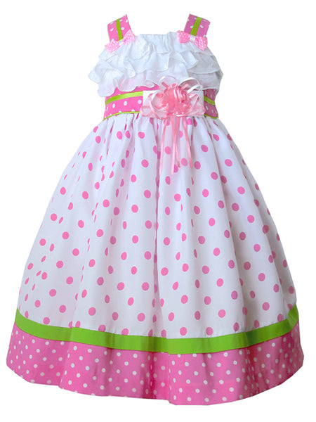 pink and white polka dot dress Girls Minnie Polka Dot Pink and White Dress