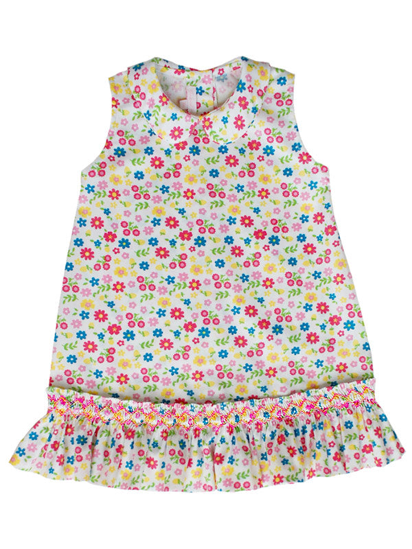 Baby Girls sleeves summer dress with peter pan collar