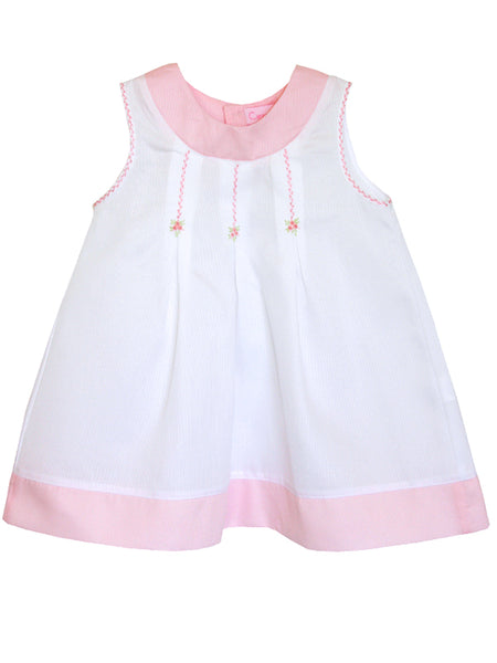 pink and white embroidered dress Easter Basket Heirloom Dress main image 1