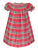 Adorable Red Tartan Christmas Winter Holiday Smocked and Embroidered Bishop Dress for Girls