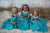 Girls Silk Pageant Sleeveless Dress in Turquoise--Carousel Wear - 6