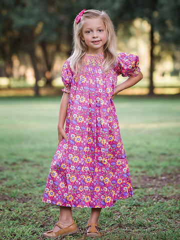 Floral Bishop Dresses for Baby Girls Toddlers and Bigger Girl 