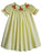 Hand smocked Easter bunny yellow bishop dress for baby girls 