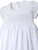 Bodice White smocked Christening Baptism Baby Gown smocked embroidered - 2