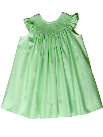 Lime Bright Green Everyday Special Occasion Summer Spring smocked - no sleeve- bishop dress for girls