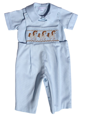 Smocked baby boy horse outfit