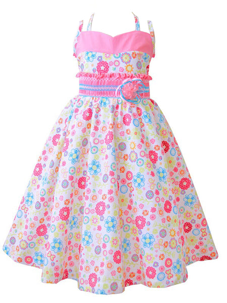 Girls Pink Summer Dress Twirly Skirt