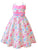 Floral Pink Summer Spring Twirly Circle Skirt Strap Dress for Girls