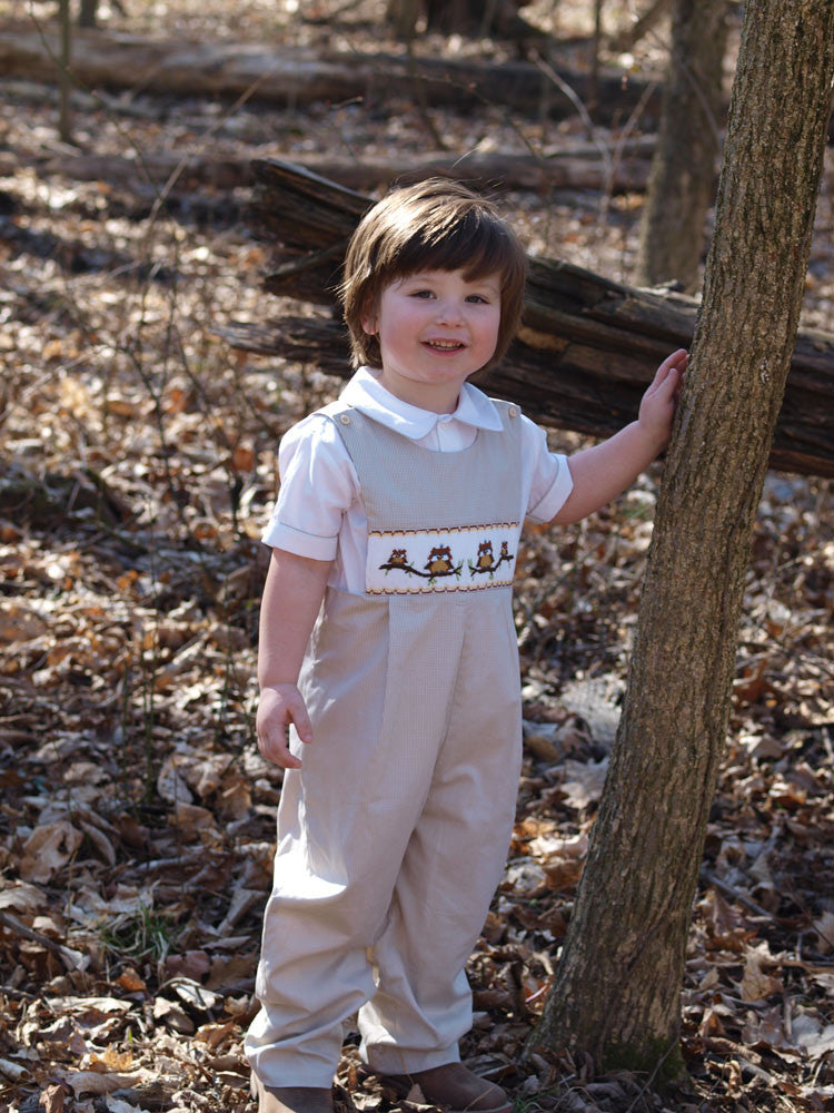 Boys Smocked Longall-Overalls