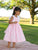 Girls PINK Pinafore Hand Smocked Summer Dress with Lace