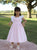 Girls PINK Pinafore Hand Smocked Summer Dress with Lace