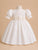 Hannah Ivory Silk Smocked Baby Girl Dress with Floral Organza Sash