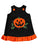 Baby girls black jack-o’-lantern Halloween jumper dress with orange ruffle trim