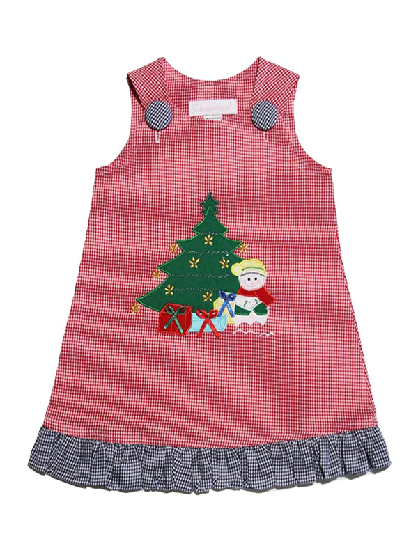 Holiday Florals Short Sleeve Christmas Dress