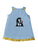 Adorably Cute Light Blue Christmas Winter Holiday Embroidered Jumper Dress for Girls - Penguin Design 