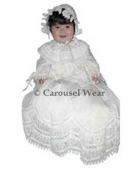 Heirloom Lace Christening Girls Gown--Carousel Wear - 1