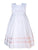 Baby Girls White Heirloom Dress with Pink Ribbons and hand smocking