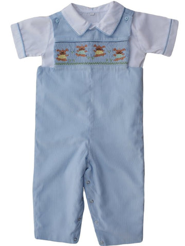 FREE! With purchase order of $100 or more.Boys Outfits for Easter with smocked bunnies--Carousel Wear - 1