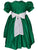 Beautiful Classic Emerald Green Silk Christmas Spring Holiday Smocked and Embroidered Peter Pan Collar Dress for Girls - Flower Girl Photoshoot Occasion