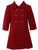 Beautiful Classic Red Fall Winter Thanksgiving Christmas Holiday Double Breasted Long Wool Coat for Girls