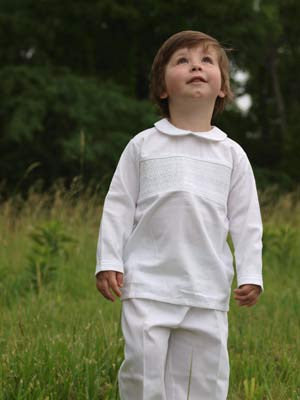 Boys Christening White Alan Pant Suit