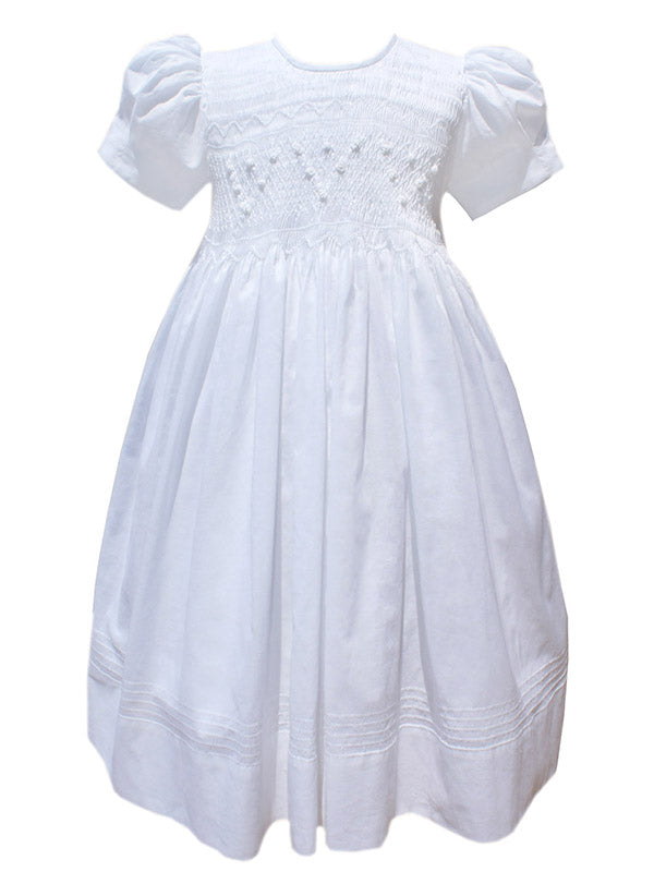 infant white baptism dress Baby Girls White Hand Smocked Christening Baptism Dress