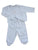 Adorable Light Blue Spring Easter Holiday Smocked and Embroidered Pajama Pants Set for Baby Boys - Bunny Rabbit with Carrot Embroidery Design
