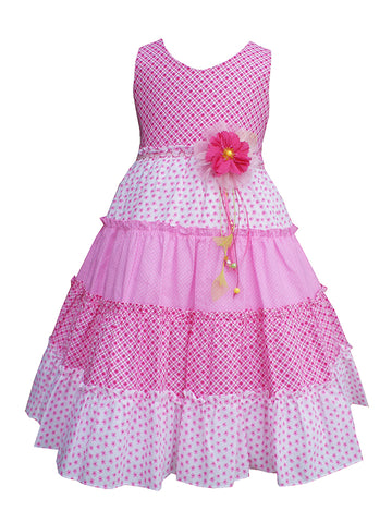 beautiful fun pink spring easter summer beach holiday smocked and embroidered 4 tier ruffle twirl whimsical whimsy dress for girls  