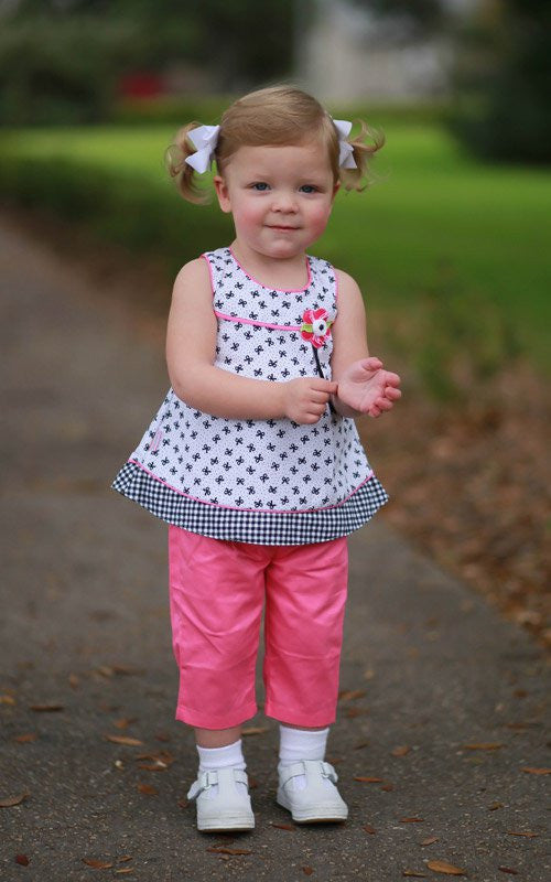 Baby Girls Dress with Pink Crop Pants