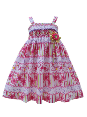 Pink Daisy Spring Summer Girls Sundress--Carousel Wear - 1