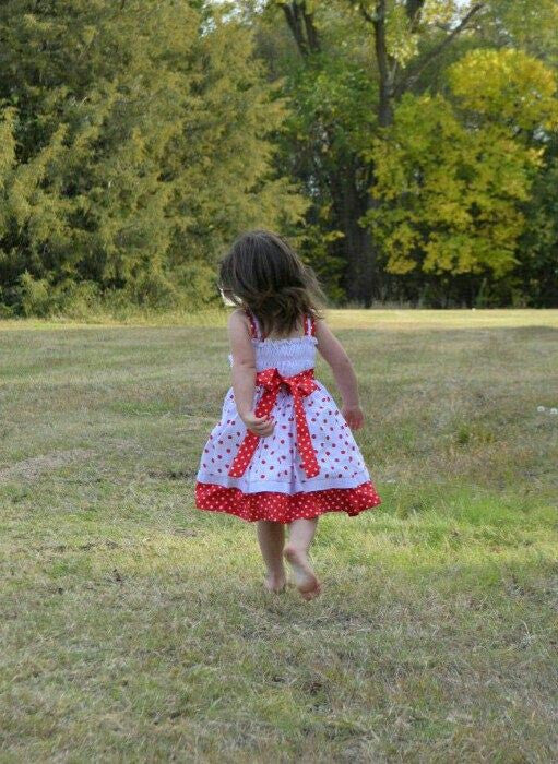 Girls Minnie Red Polka Dot Ruffle Dress Girls Minnie Red Polka Dot Ruffle Dress