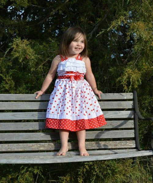 Girls Minnie Red Polka Dot Ruffle Dress Girls Minnie Red Polka Dot Ruffle Dress