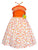 beautiful fun orange yellow spring easter summer beach holiday smocked and embroidered strap dress for girls - flower floral all over print design bead straps