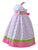 Adorable Spring Summer Pink and Lime Frill with Bows Tank Dress for Girls - Over all Polka Dot Print, Frill Bodice and Ribbons
