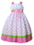 Adorable Spring Summer Pink and Lime Frill with Bows Tank Dress for Girls - Over all Polka Dot Print, Frill Bodice and Ribbons