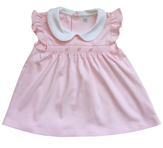 Luxury Baby Girls Pink Dress and Bloomers Knit PIMA Cotton 9m Luxury Baby Girls Pink Dress and Bloomers Knit PIMA Cotton 9m