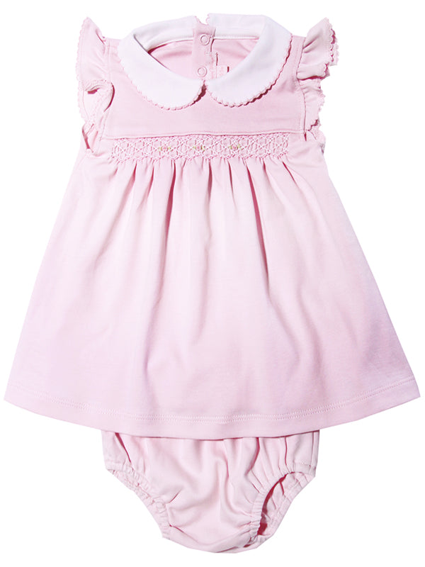 Infant Pima Cotton Pink Dress with Hand Smocking