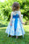 Sabina Girls Twirly Blue Floral Summer Dress with Spaghetti Straps--Carousel Wear - 5