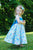 Sabina Girls Twirly Blue Floral Summer Dress with Spaghetti Straps--Carousel Wear - 4