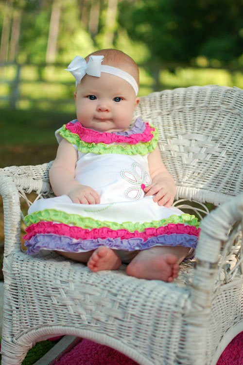 Little Girls Ruffle Rainbow Baby Dress