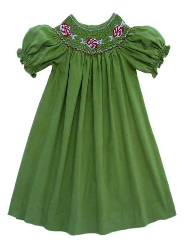Toddler Girls Green Smocked Bishop Dress for Christmas 4T Toddler Girls Green Smocked Bishop Dress for Christmas 4T