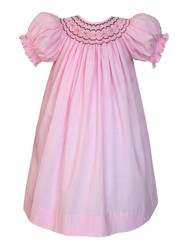 Baby Girls Pink Easter Dress Hand Smocked Bishop 