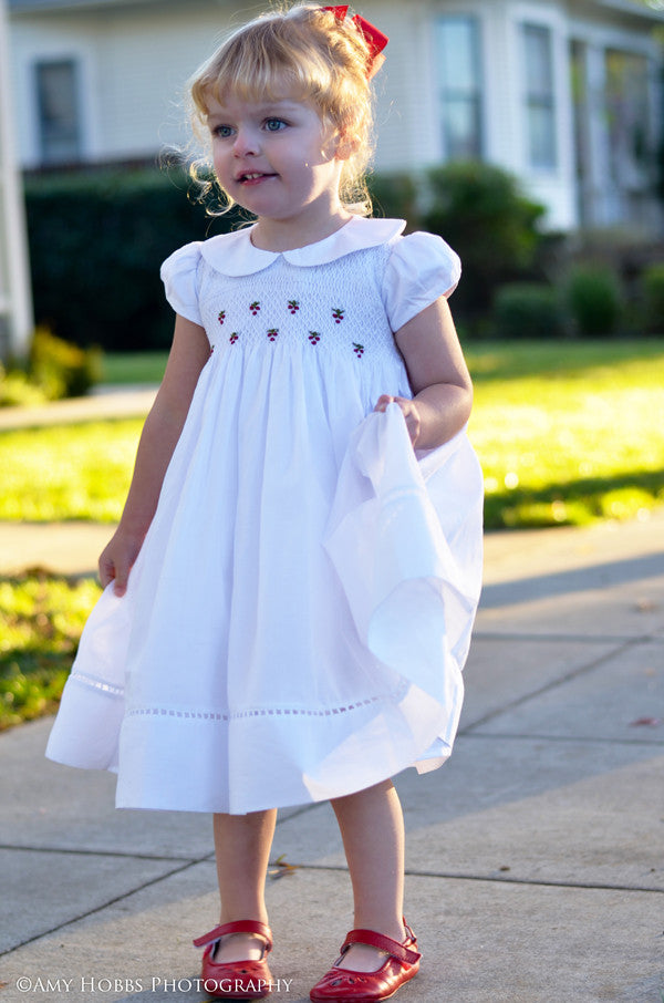 White and Red Hand Smocked Heirloom Girls Dress 10 12 Years Old Sizes White and Red Hand Smocked Heirloom Girls Dress 10 12 Years Old Sizes