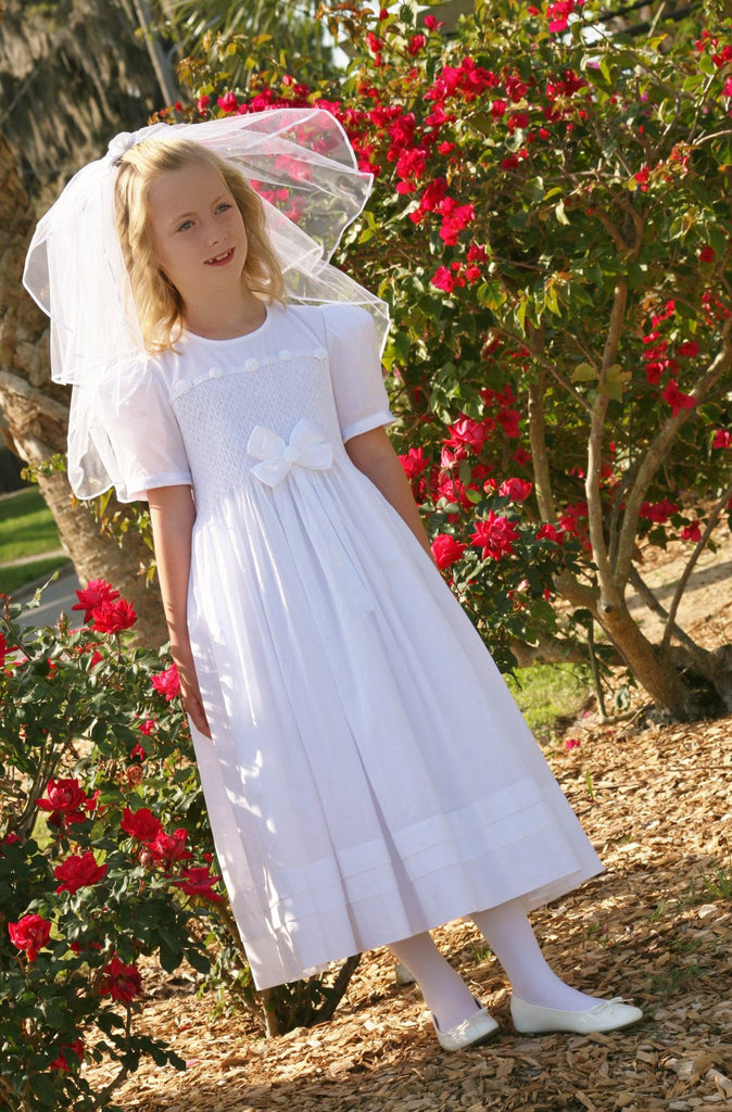 Girls First Holy Communion Dress Heirloom Hand Smocked Girls First Holy Communion Dress Heirloom Hand Smocked