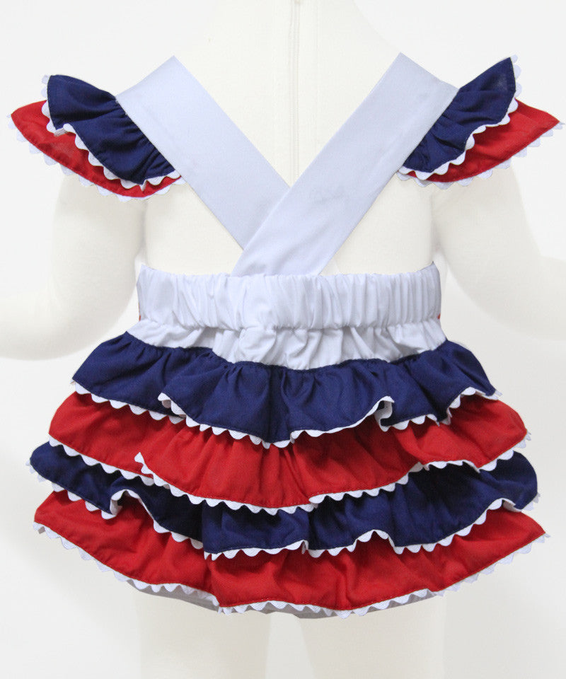 Baby Girls Patriotic Bubble Romper USA Flag 4th of July Baby Girls Patriotic Bubble Romper USA Flag 4th of July