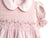 Adorable Sweet Light Pink Spring Easter Holiday Smocked and Embroidered Heirloom Dress for Girls - Small Flower Roses Embroidery Design